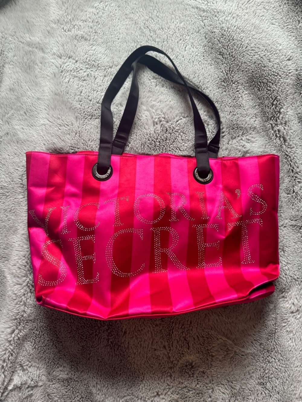 Victoria's Secret Satin Rhinestone Logo Tote Bag